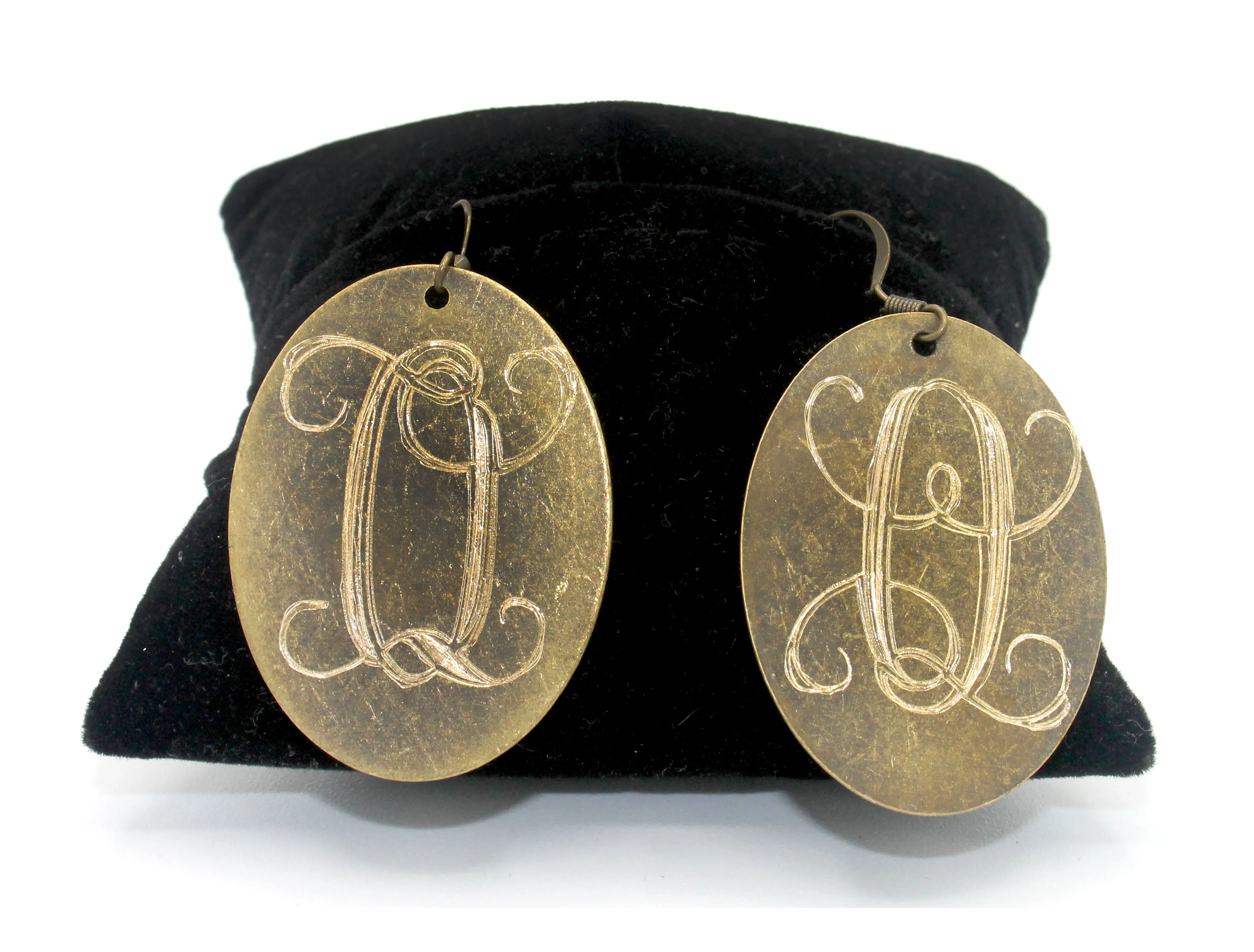 HC Laser Engraved Initial Earrings