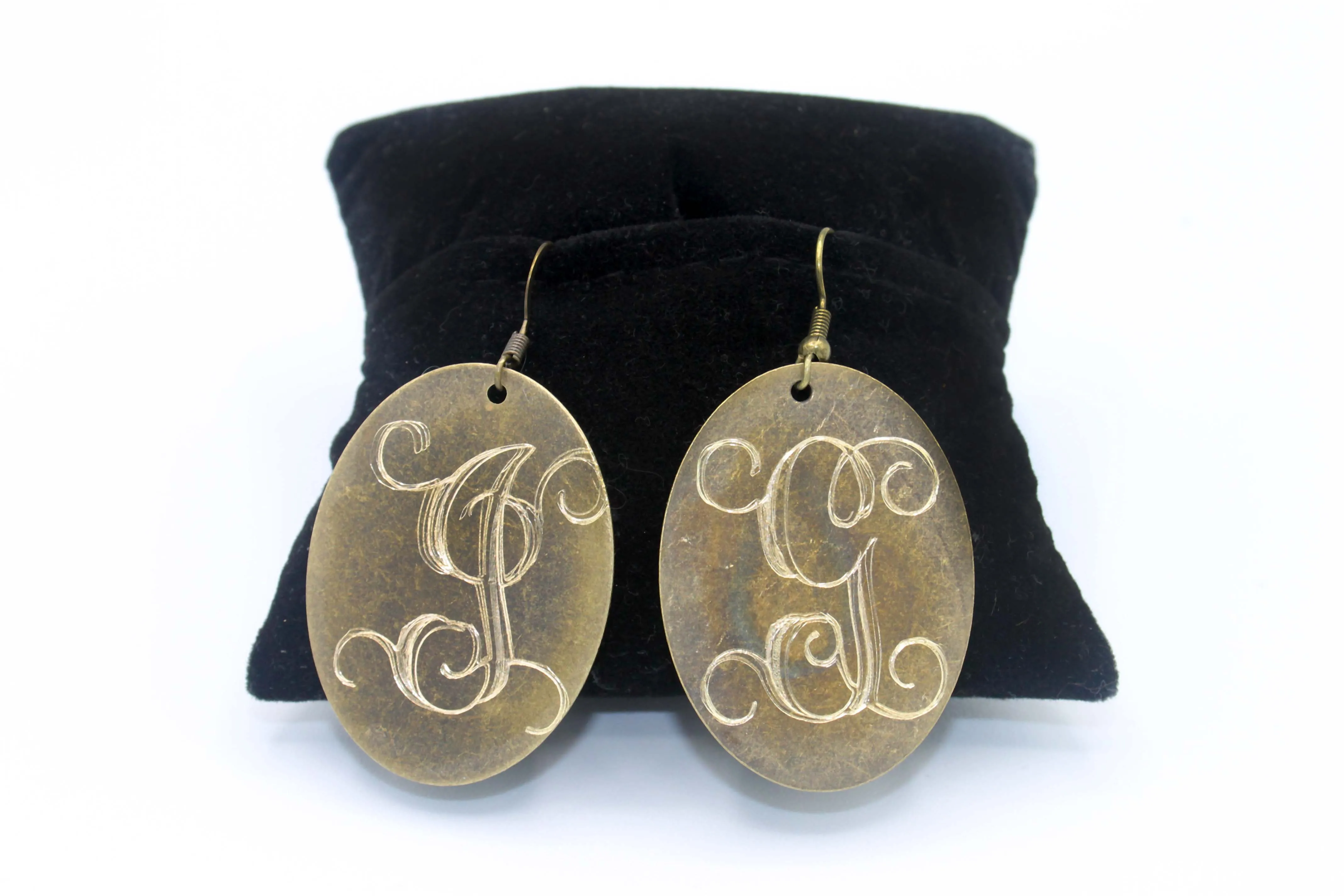 HC Laser Engraved Initial Earrings