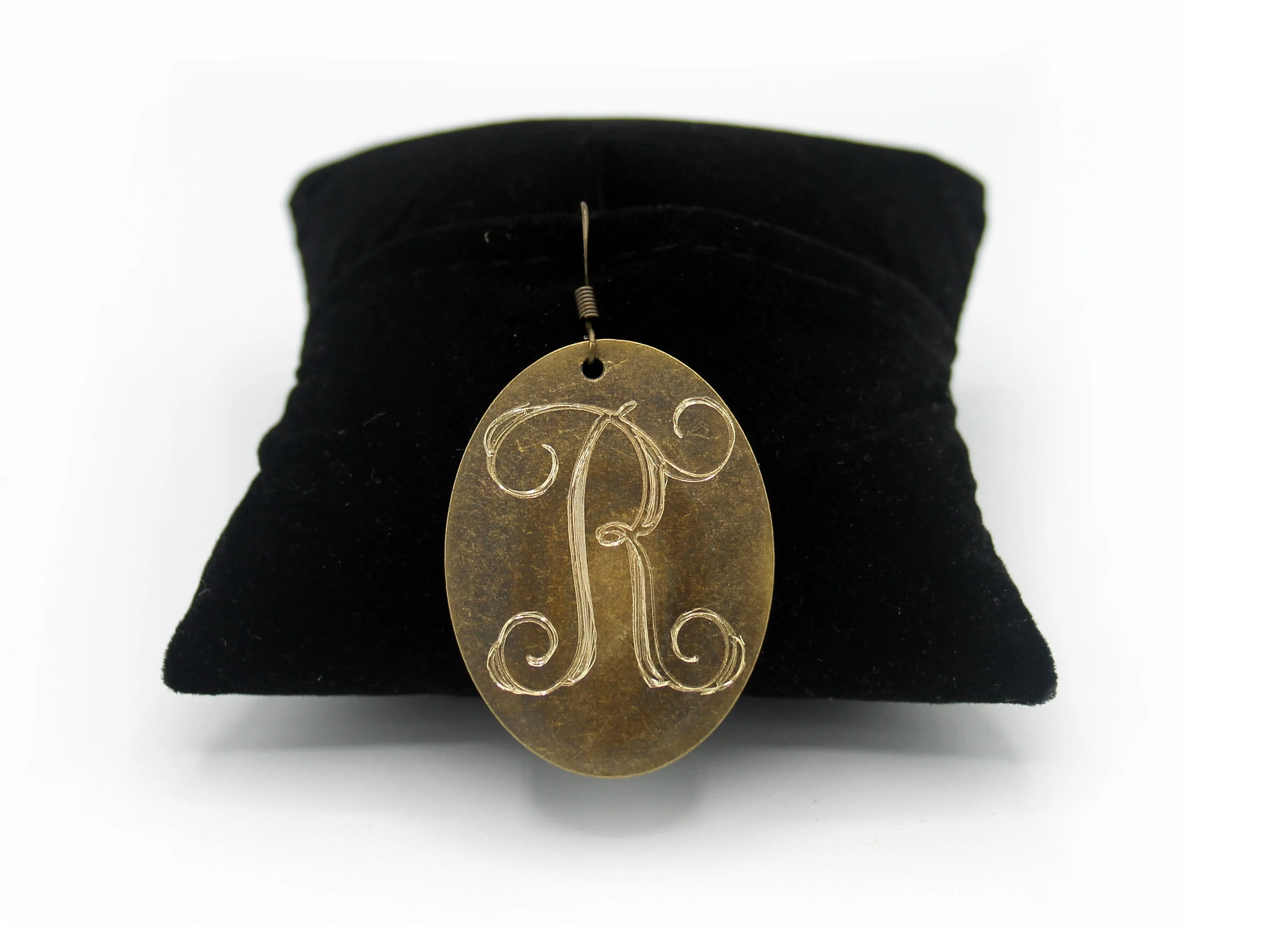 HC Laser Engraved Initial Earrings