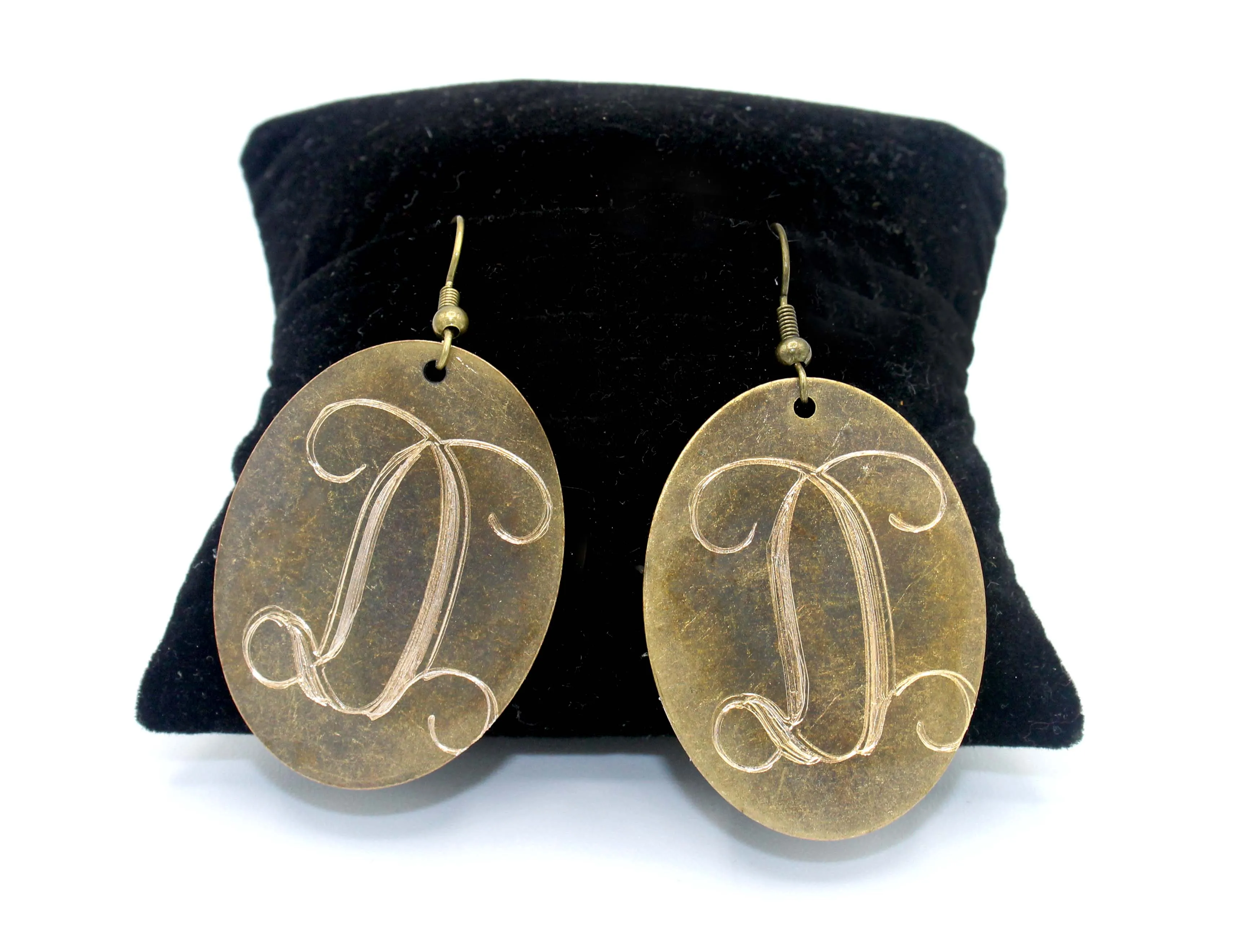 HC Laser Engraved Initial Earrings