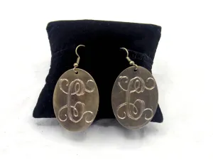 HC Laser Engraved Initial Earrings