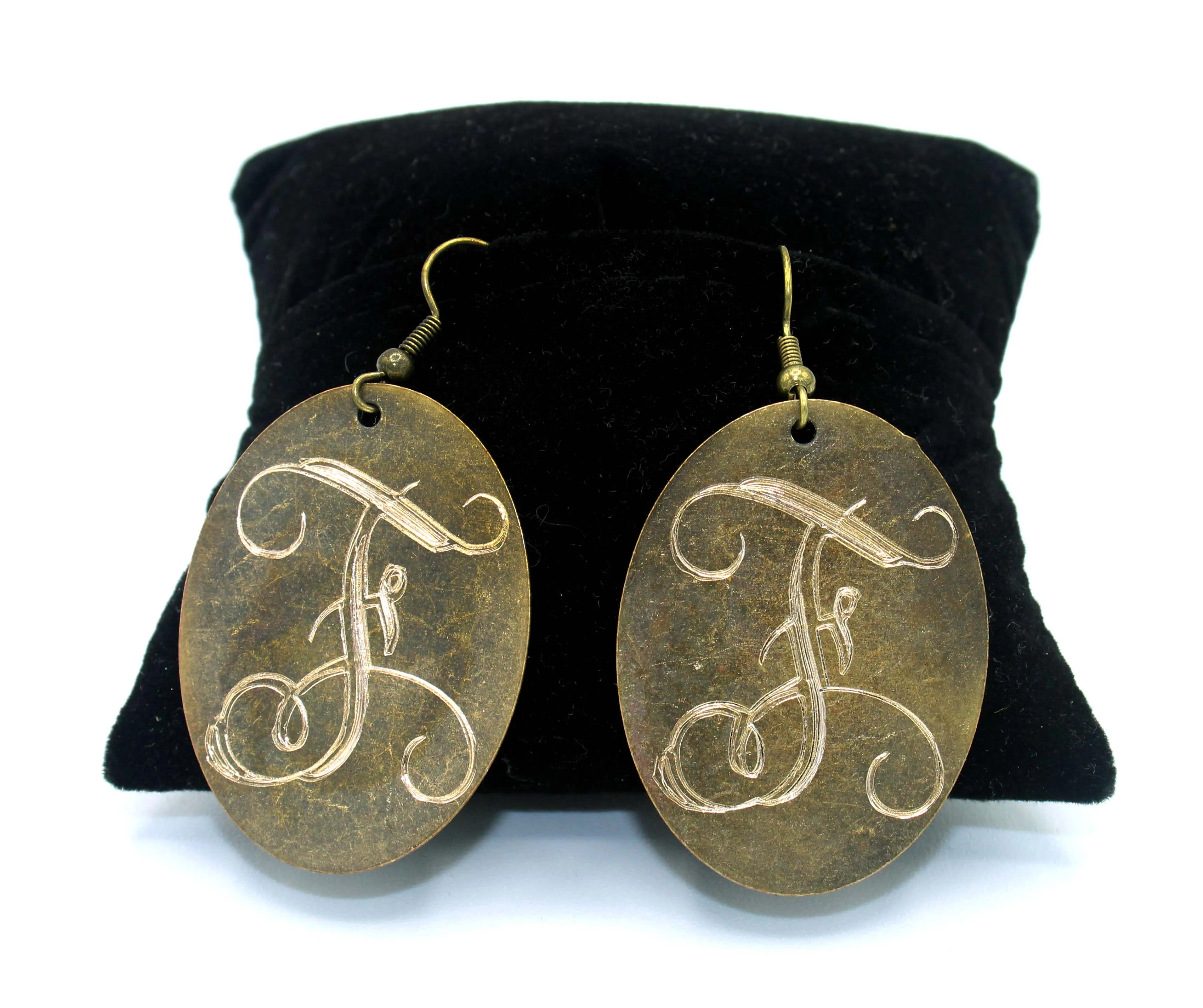 HC Laser Engraved Initial Earrings