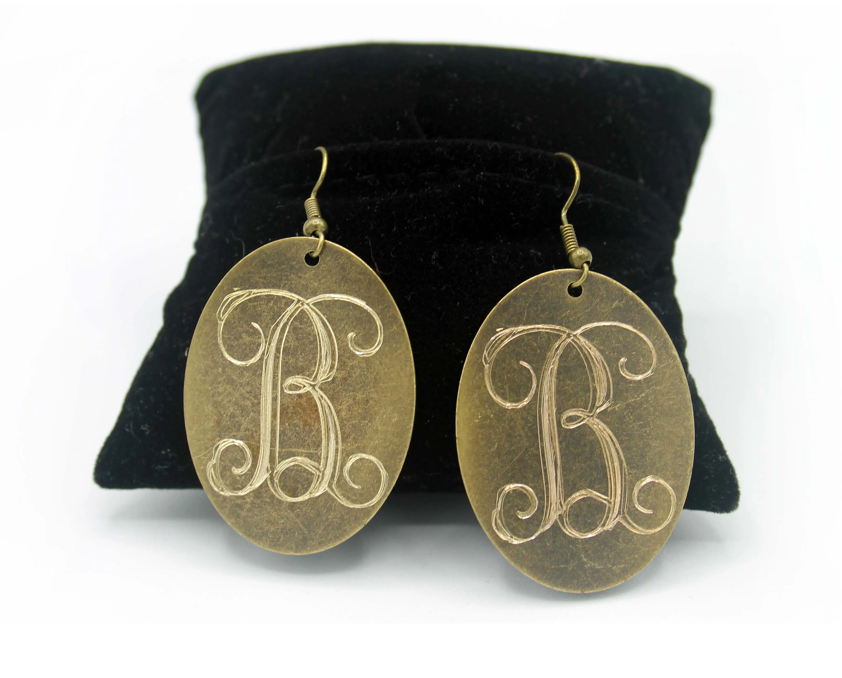 HC Laser Engraved Initial Earrings