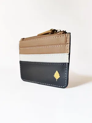 Iris- Apple Leather Card Holder (Grey & Caramel)
