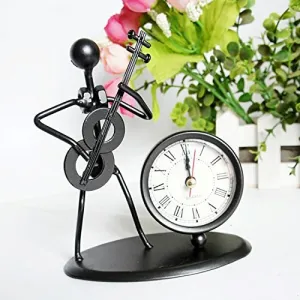 Jamboree!!! Decoration Cello Flute Crafts Figurines Wrought Iron Metal Band Musicians Clocks Watches Stage Adornment Handicraft Furnishing Model (Multicolour)