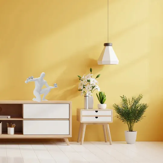 Jean Sculpture // Matte White And Steel - Home Decor