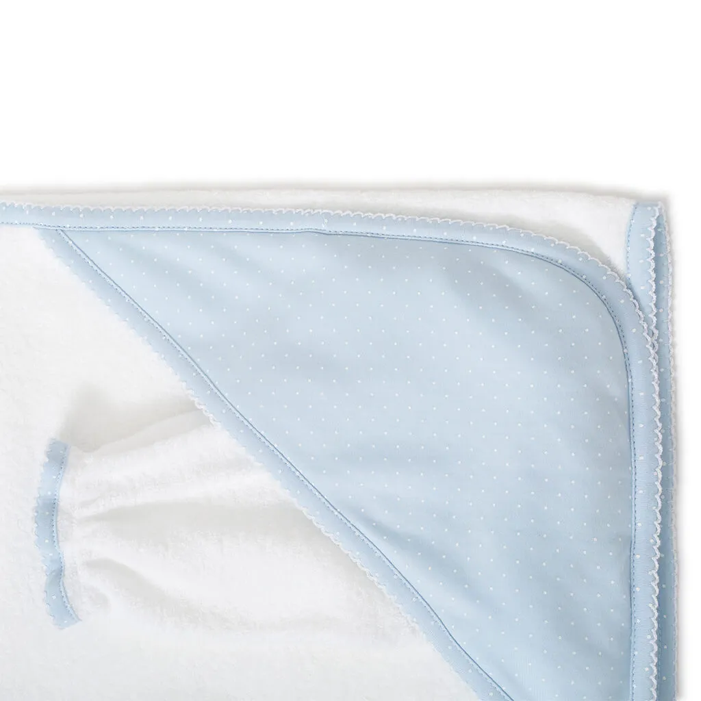 Kissy Kissy Hooded Towel Dots Blue/White
