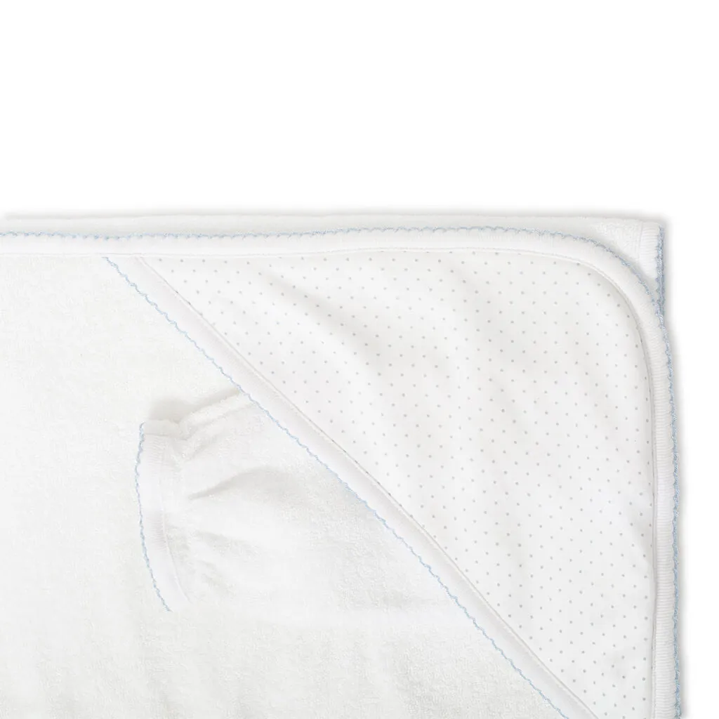 Kissy Kissy Hooded Towel Dots White/Blue