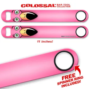 Kolorcoat™ 11" Long COLOSSAL™ Speed Bottle Opener – Longneck Flamingo