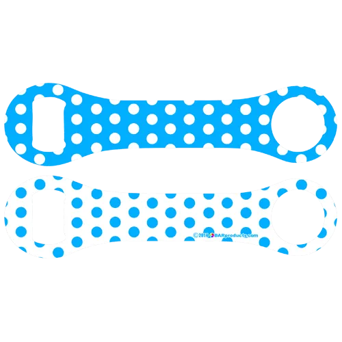 Kolorcoat™ Dog Bone Bottle Opener - Blue and White Polka Dots