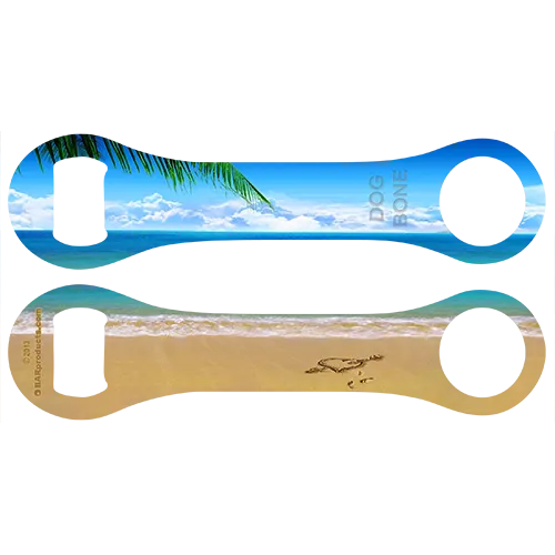Kolorcoat™ Dog Bone Bottle Opener - Heart in Sand