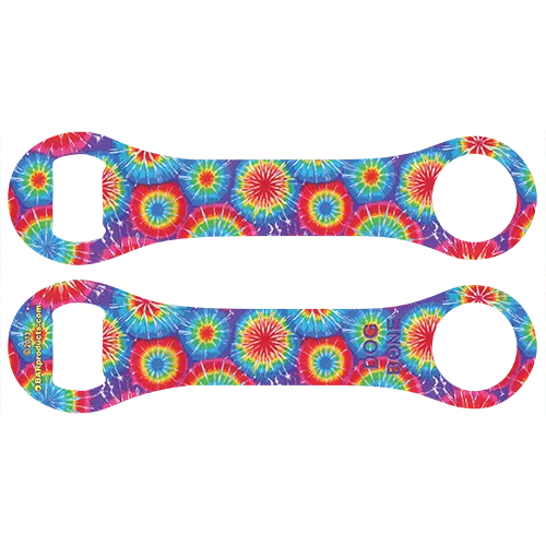 Kolorcoat™ Dog Bone Bottle Opener - Tie Dye Circles