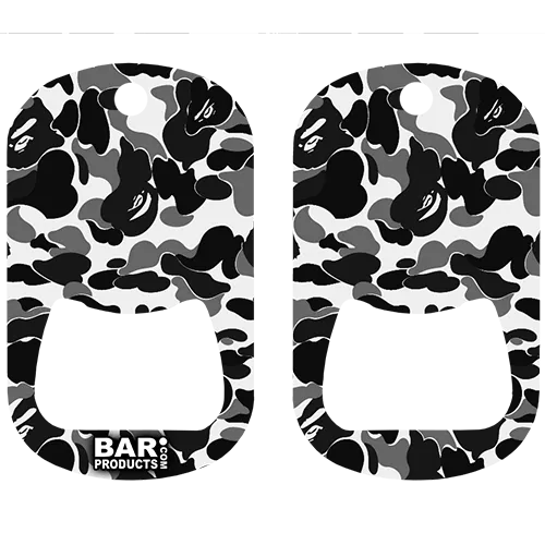 Kolorcoat™ Dog Tag Opener - Black and White Camo
