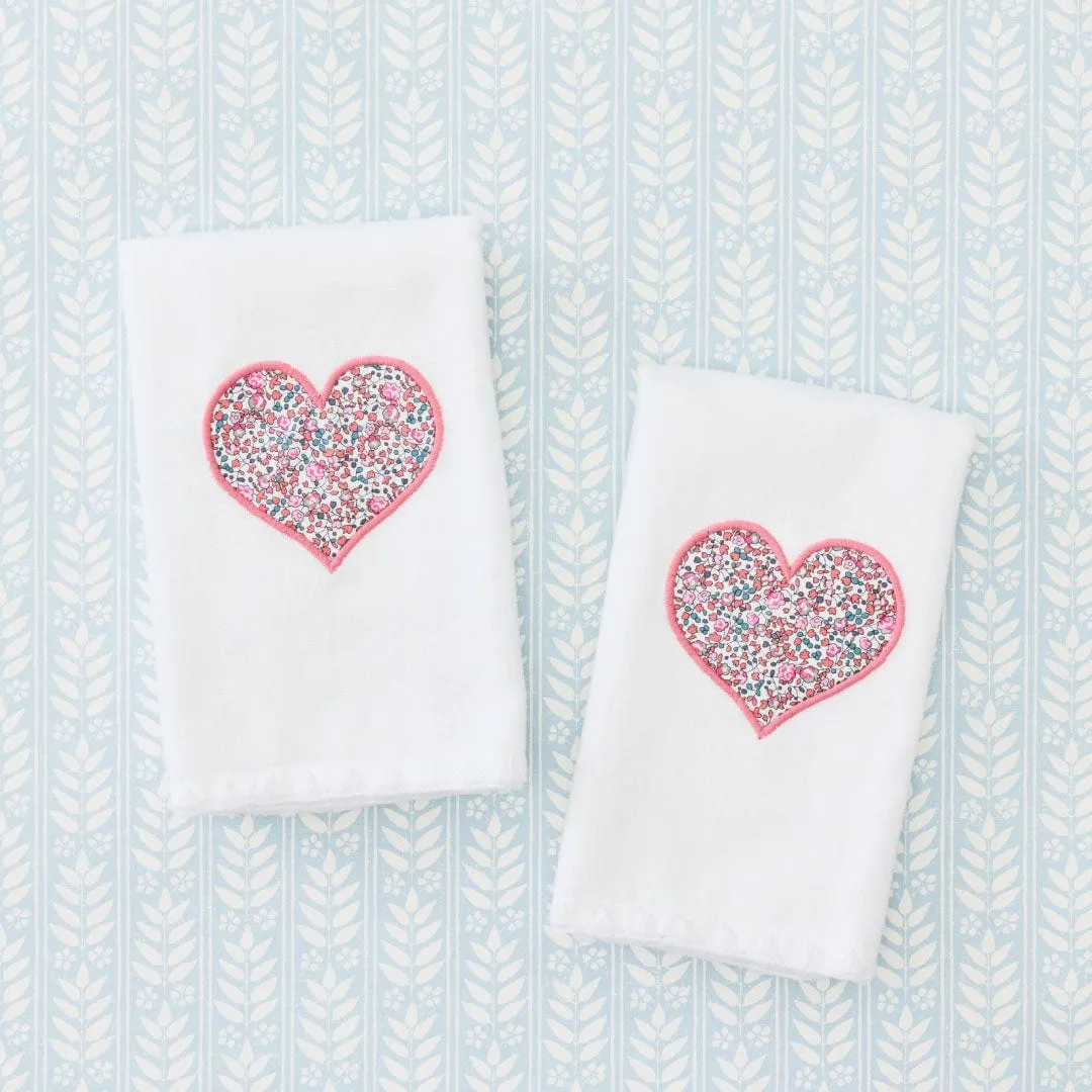 Liberty Heart Stitched Edge Powder Bath Towel