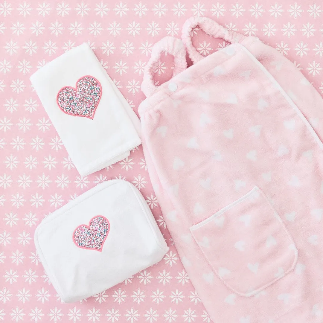 Liberty Heart Stitched Edge Powder Bath Towel