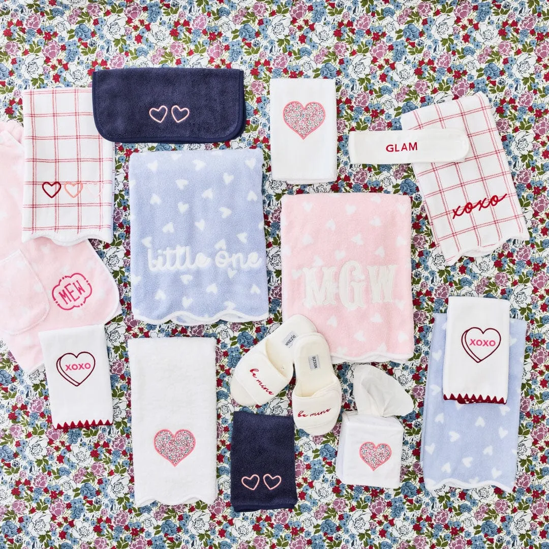Liberty Heart Stitched Edge Powder Bath Towel