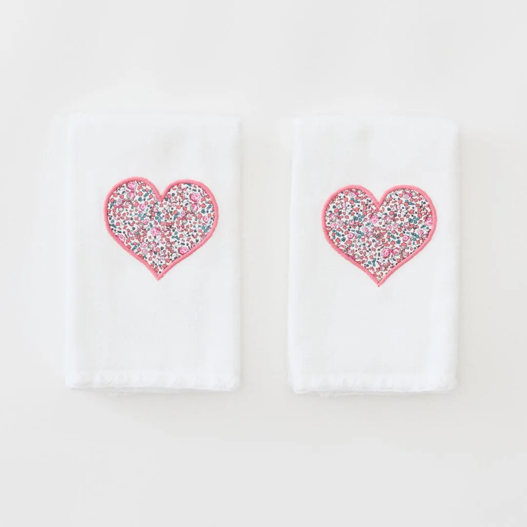Liberty Heart Stitched Edge Powder Bath Towel