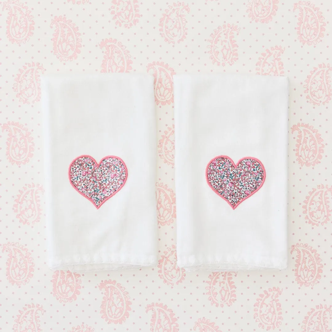 Liberty Heart Stitched Edge Powder Bath Towel
