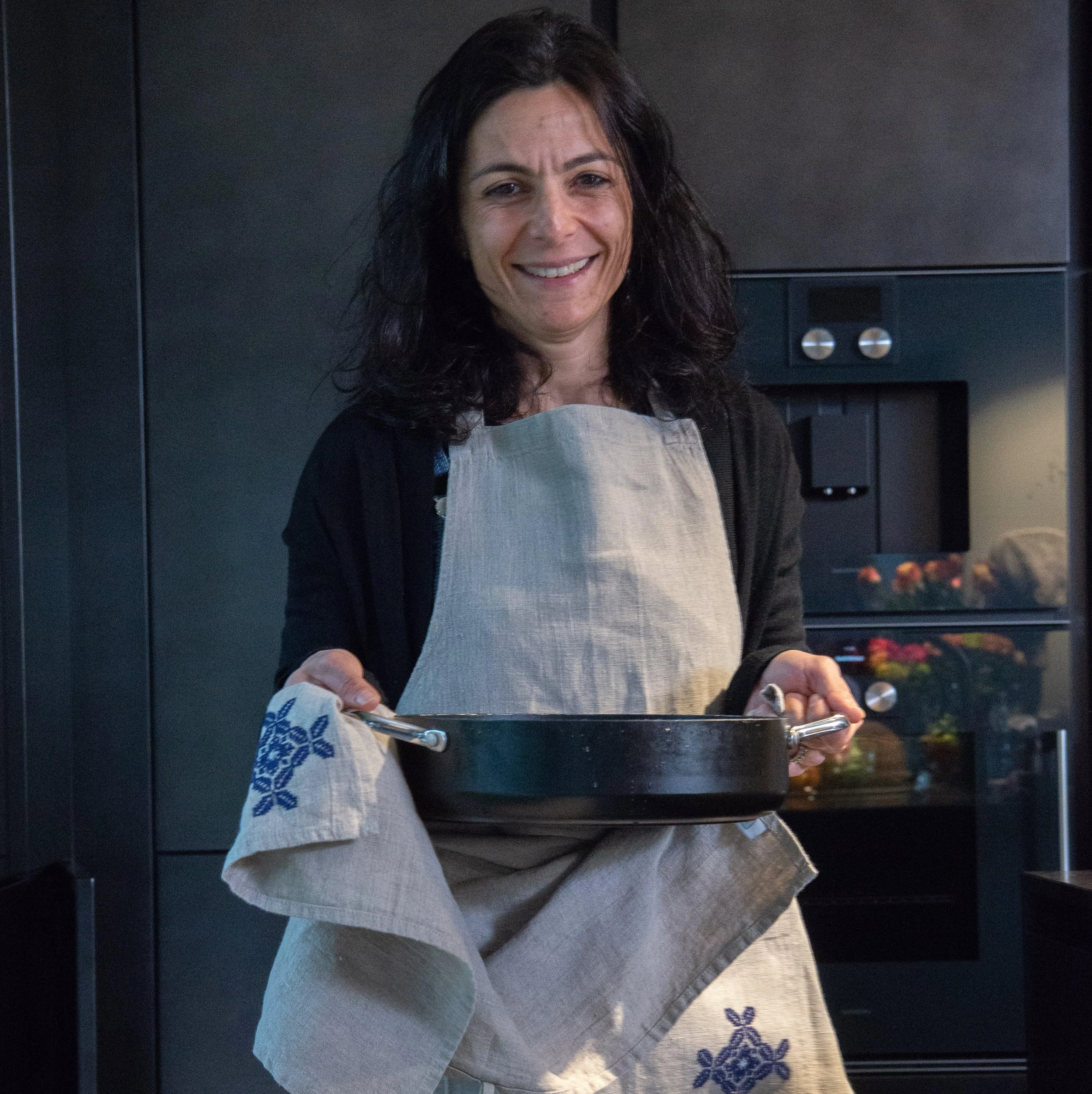 LINEN APRON POPPY