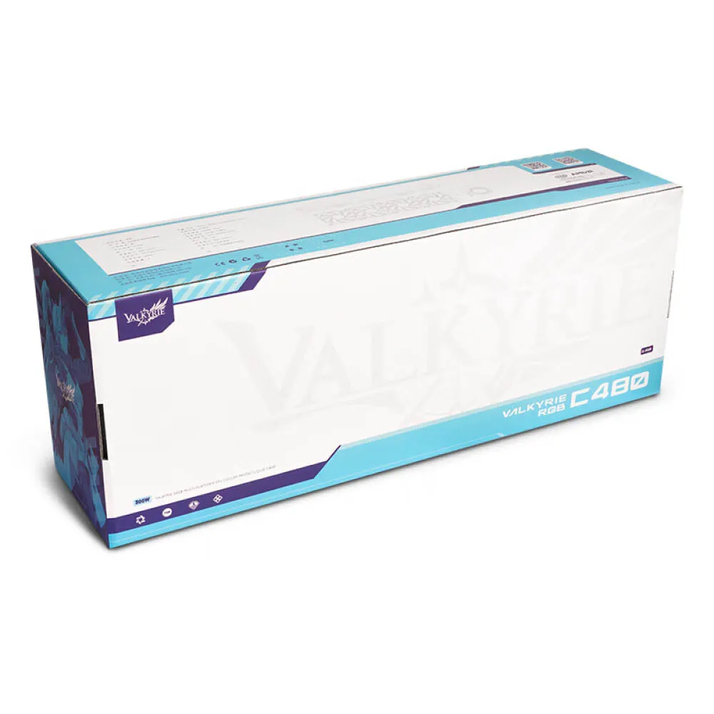 Liquid cooling system Valkirye C480W-RGB, white