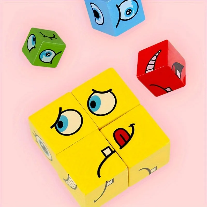 Magic Cube FaceChanging Building Blocks Fun Expression Puzzle Game Kit