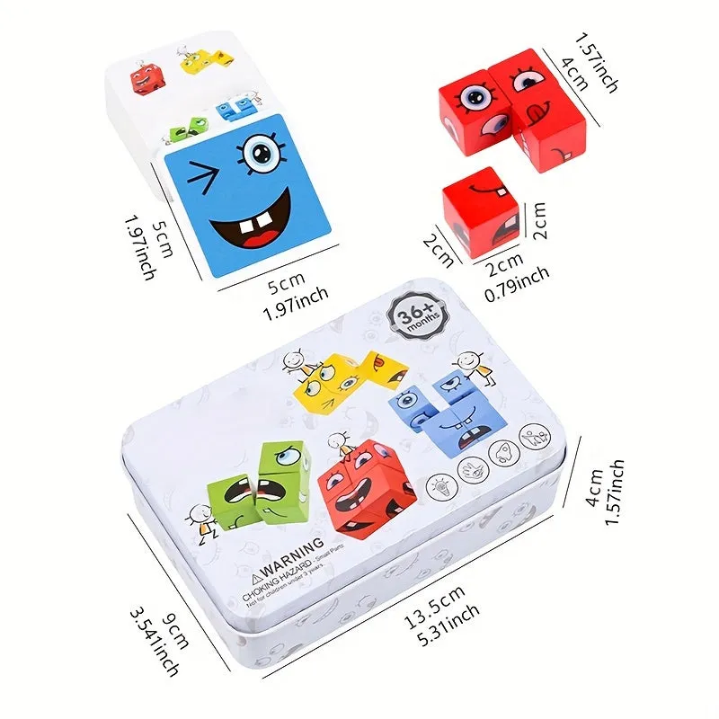 Magic Cube FaceChanging Building Blocks Fun Expression Puzzle Game Kit