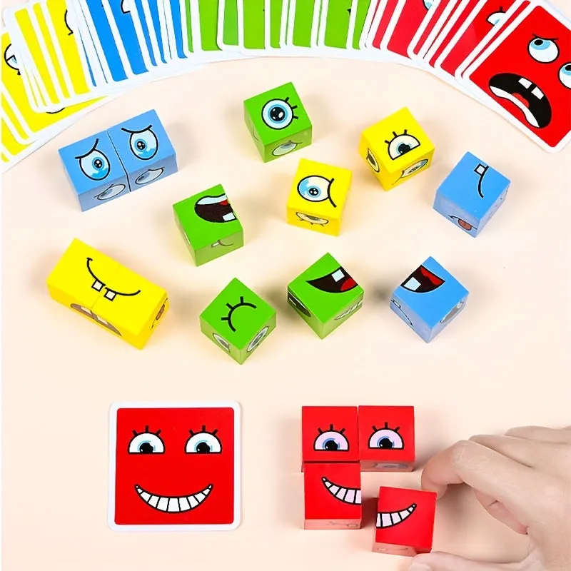 Magic Cube FaceChanging Building Blocks Fun Expression Puzzle Game Kit