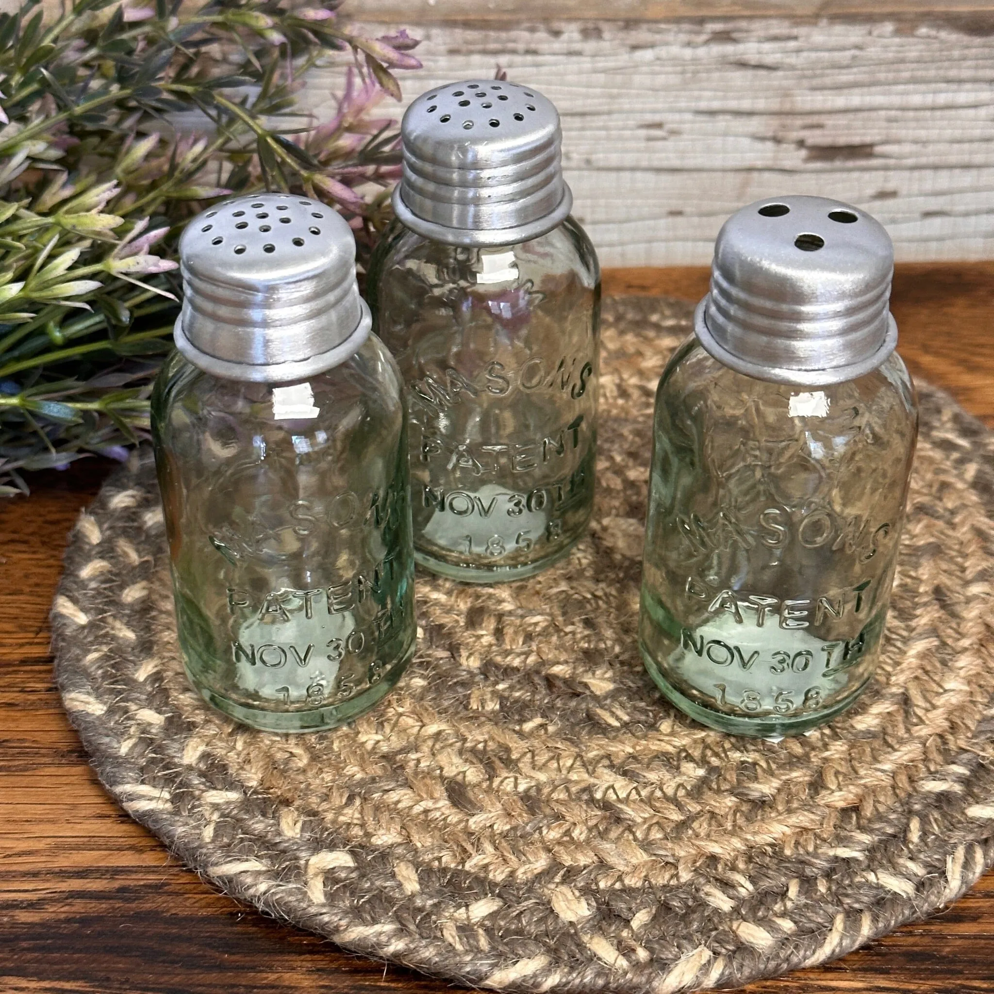 Mason Jar Salt and Pepper Shakers