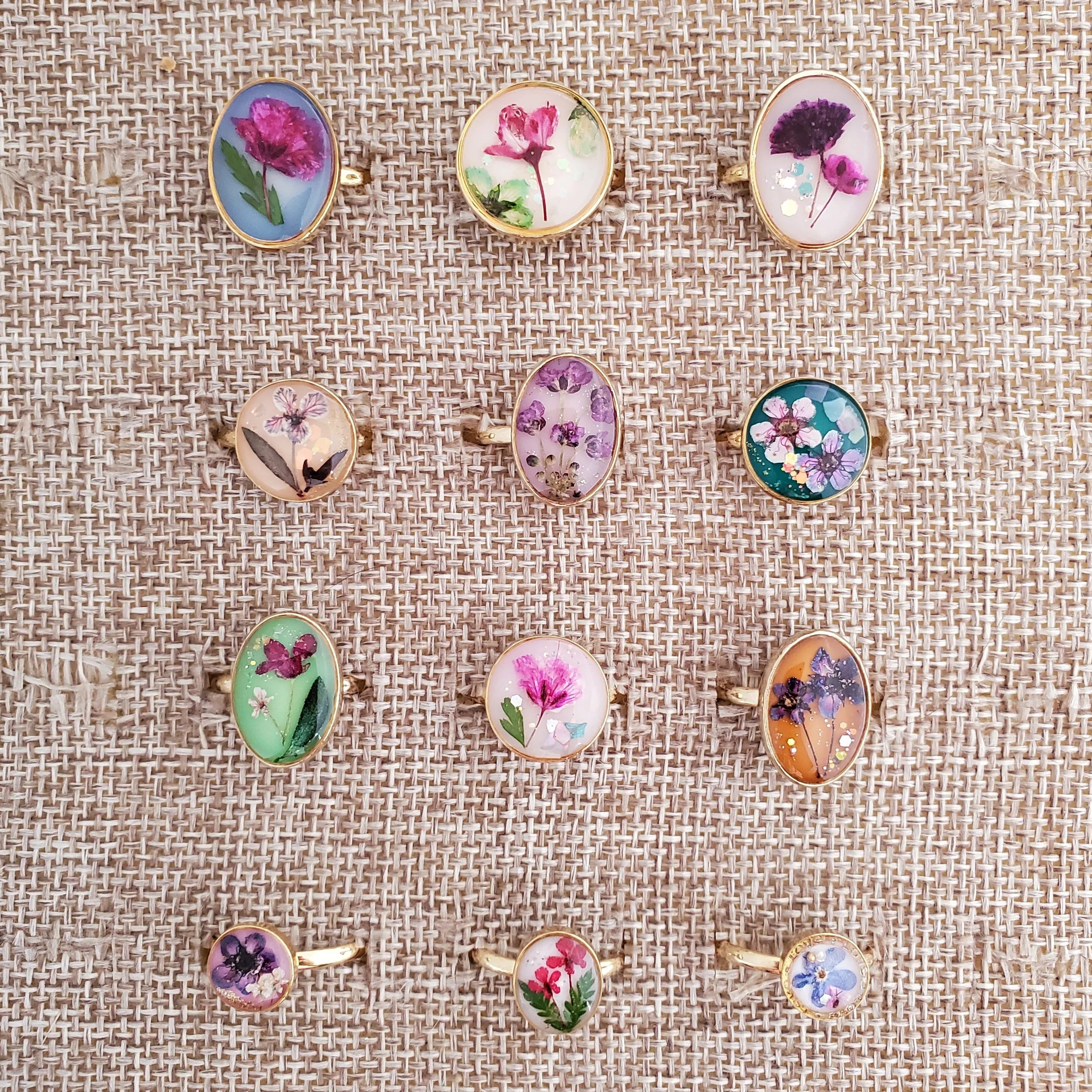 Mini Floral Cocktail Ring with Adjustable Band