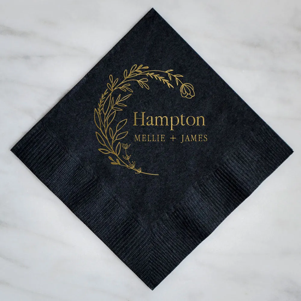 Monogrammed Black 3ply Custom Napkins