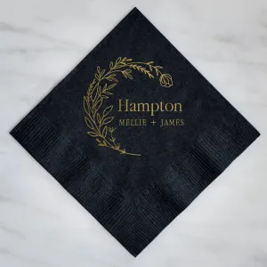 Monogrammed Black 3ply Custom Napkins