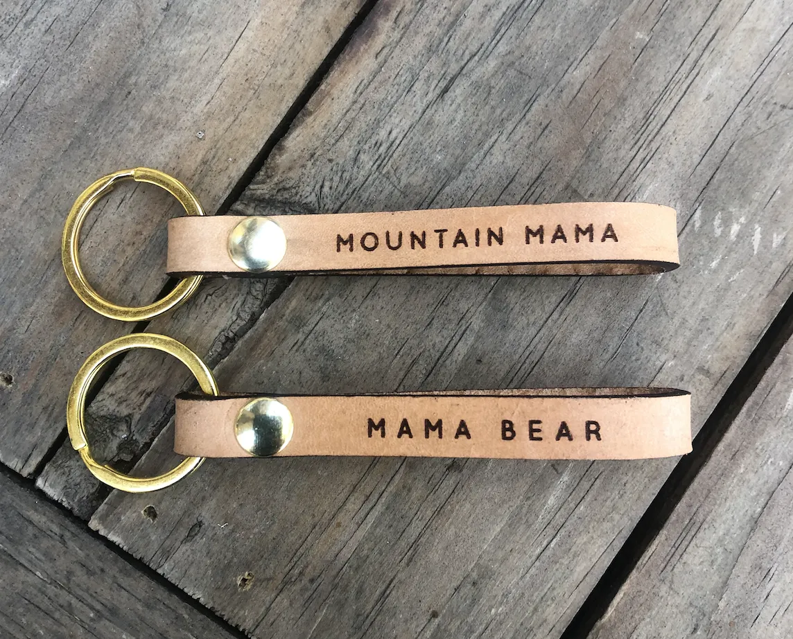 MOUNTAIN MAMA/MAMA BEAR Leather Loop Keychain