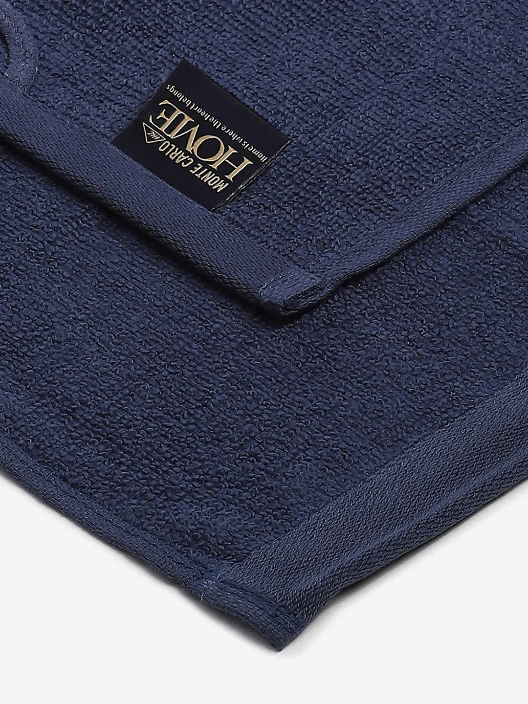 Navy Blue Cotton Solid 600 GSM Face Towel (Pack of 4)