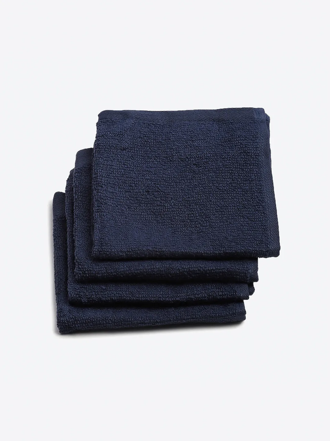 Navy Blue Cotton Solid 600 GSM Face Towel (Pack of 4)