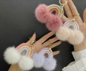 Neamani Handmade Macramé Rainbow Keychains