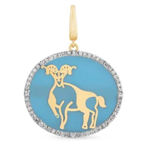 Oval Aries Charm