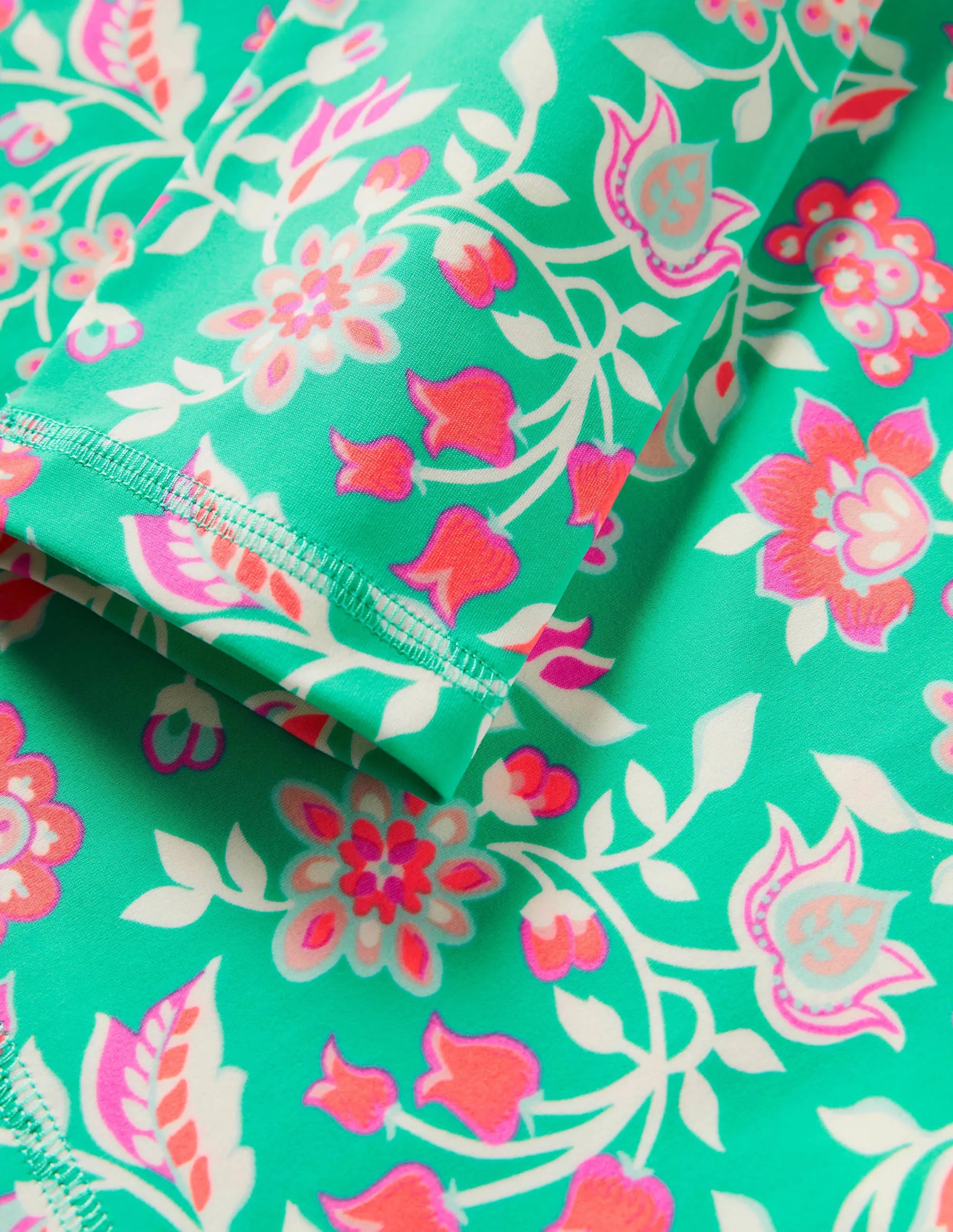 Patterned Rash Vest-Tropical Green Paisley