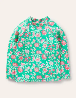 Patterned Rash Vest-Tropical Green Paisley