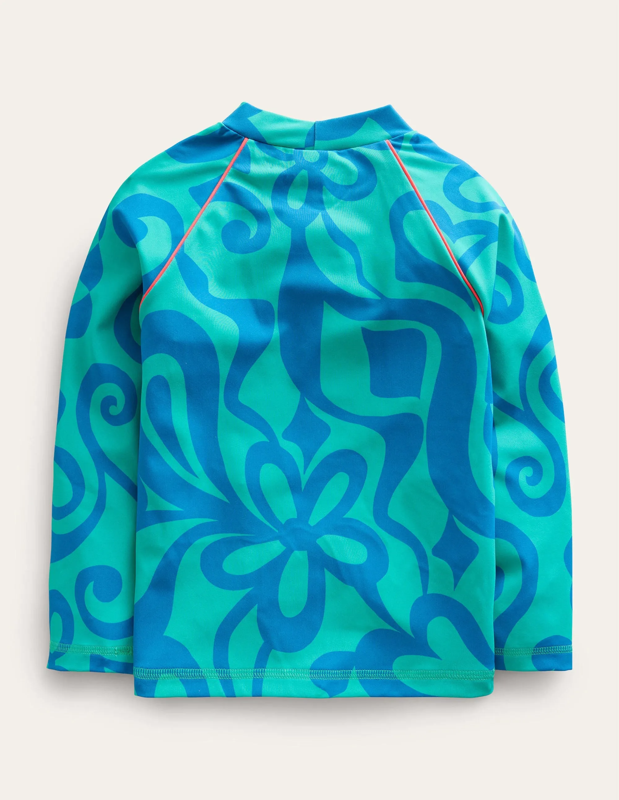 Patterned Rash Vest-Tropical Green Summer Stencil