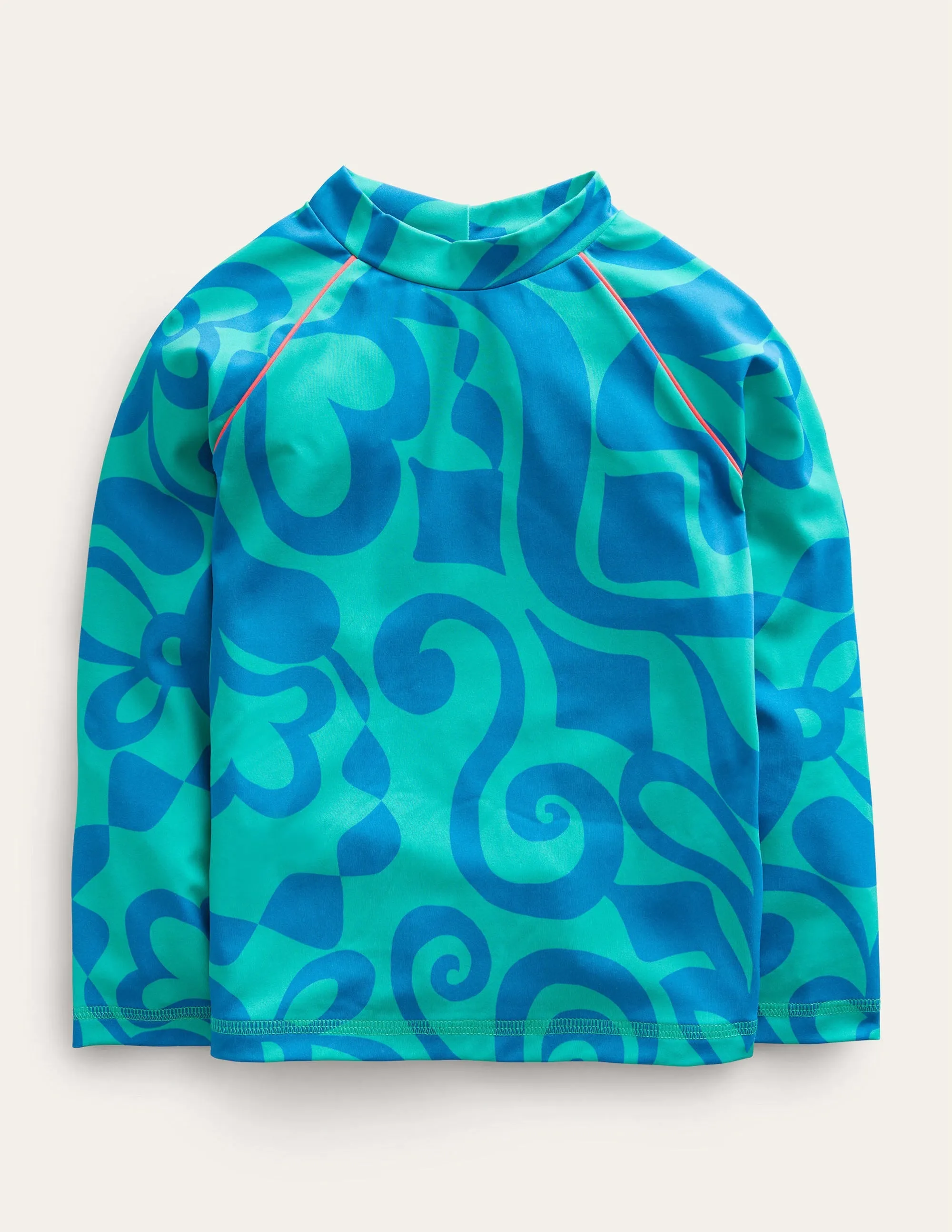 Patterned Rash Vest-Tropical Green Summer Stencil