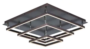 Quad 30" 3 Light Flush Mount in Bronze