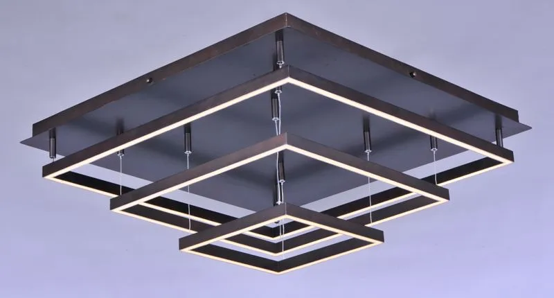 Quad 30" 3 Light Flush Mount in Bronze