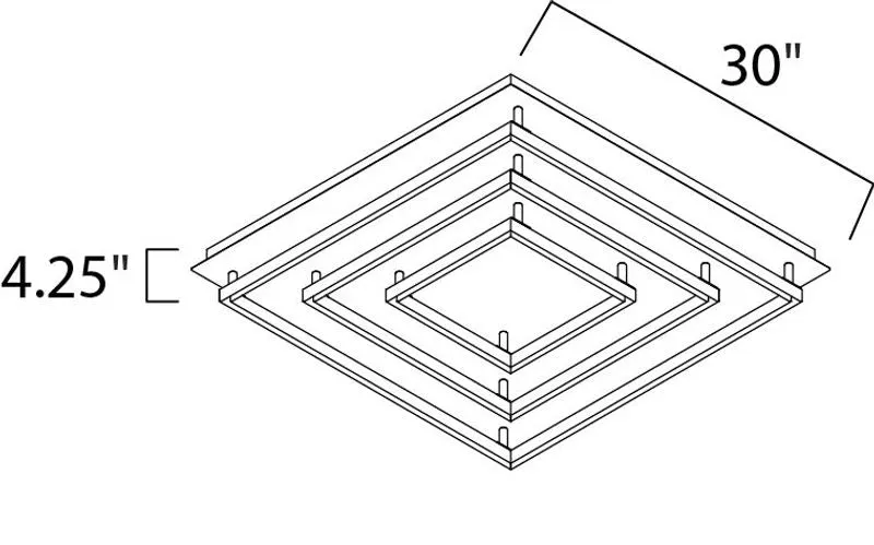 Quad 30" 3 Light Flush Mount in Bronze