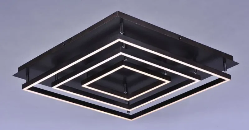 Quad 30" 3 Light Flush Mount in Bronze