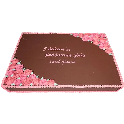 "I Believe In Fat Bottom Girls and Jesus" Cake Sculpture