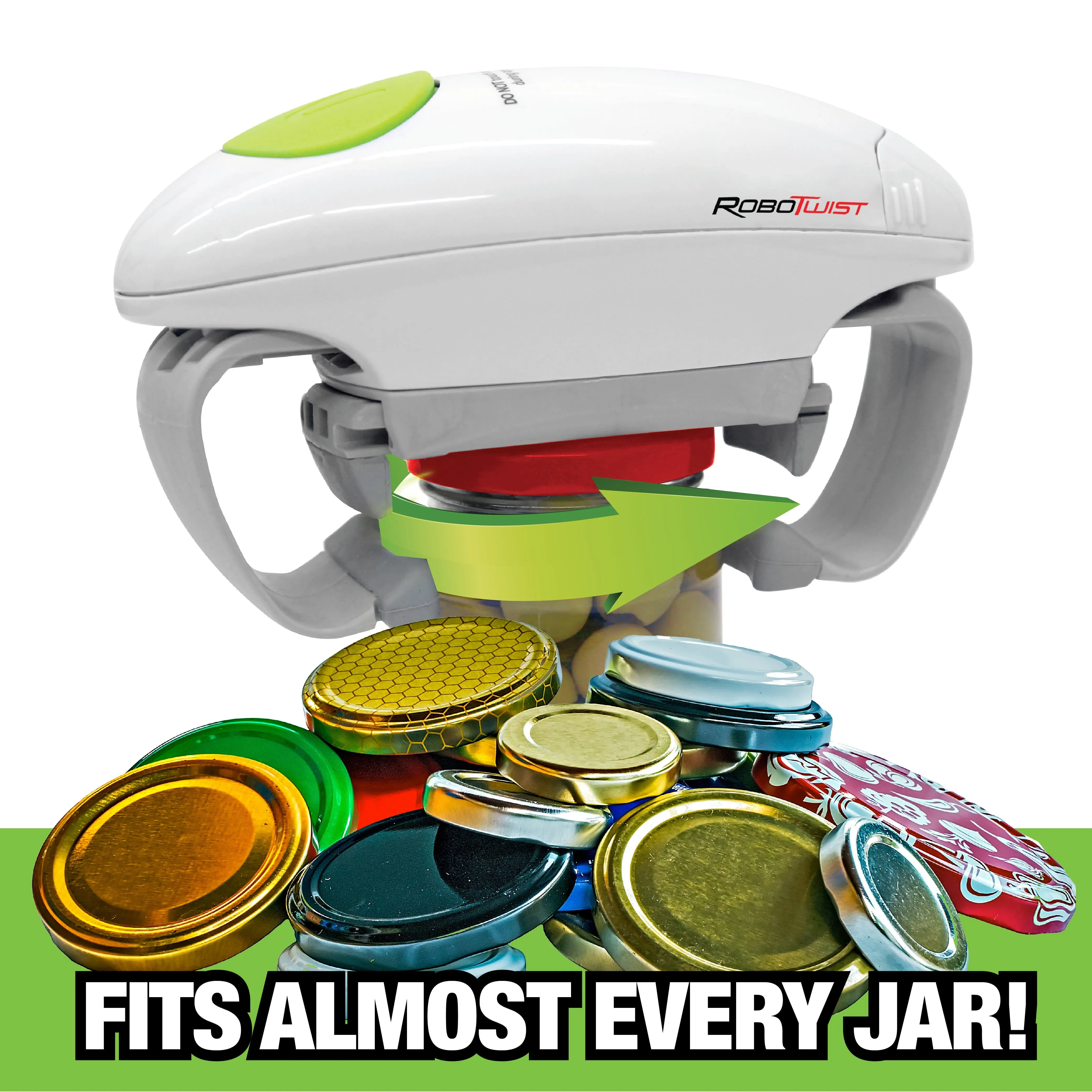 Robo Twist Electric Jar Opener One Touch Electric Auto Jar Opener Works for Jars of All Sizes As Seen on TV
