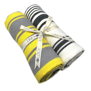 Set of 2 Hammam Towels - Iris Ash, Stripes