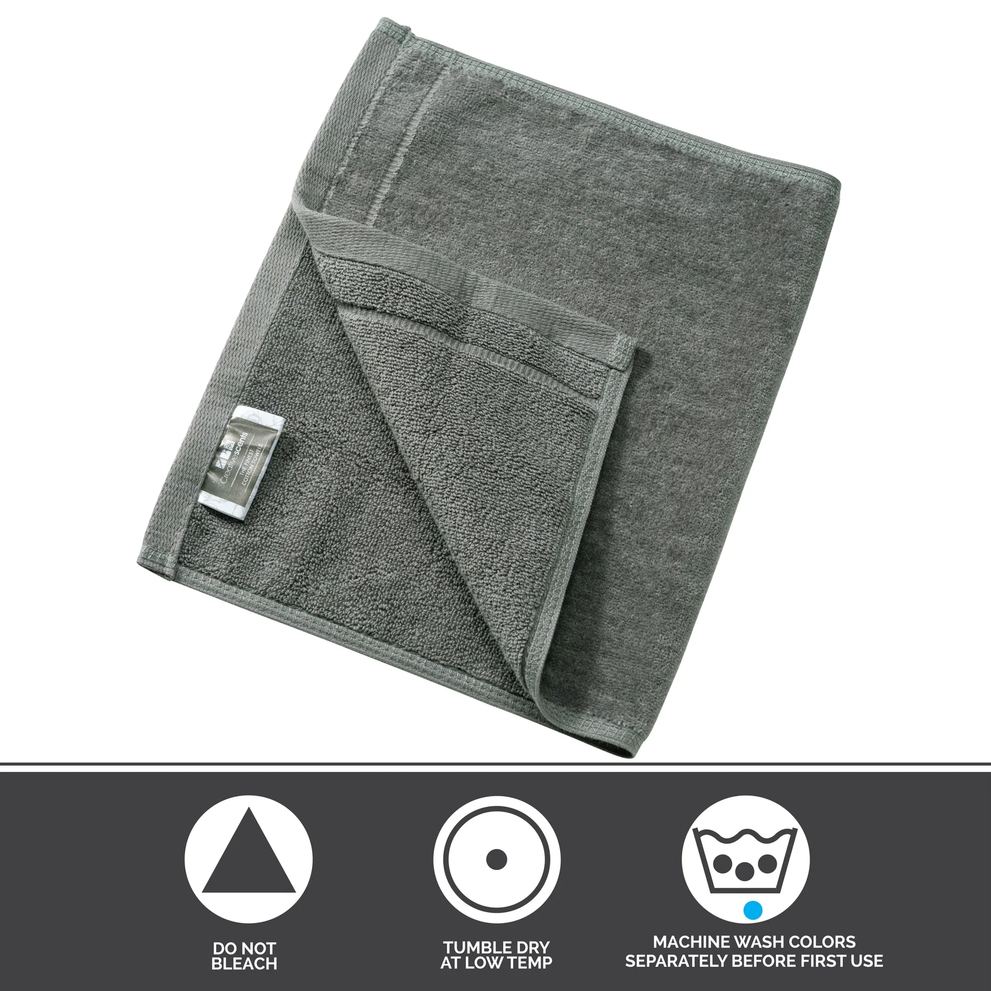 Set of 2 Silver Embroidered Monogrammed Towels - Initial I (Wholesale)