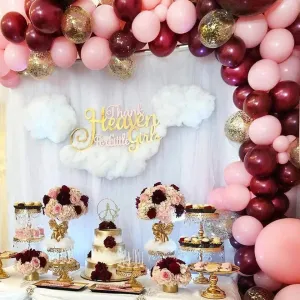 SINOTAO   -  1 Set Red Pink Gold Confetti Balloons Garland Arch Kit Globes For Girls Birthday Wedding Party Decor Decorations Supplie