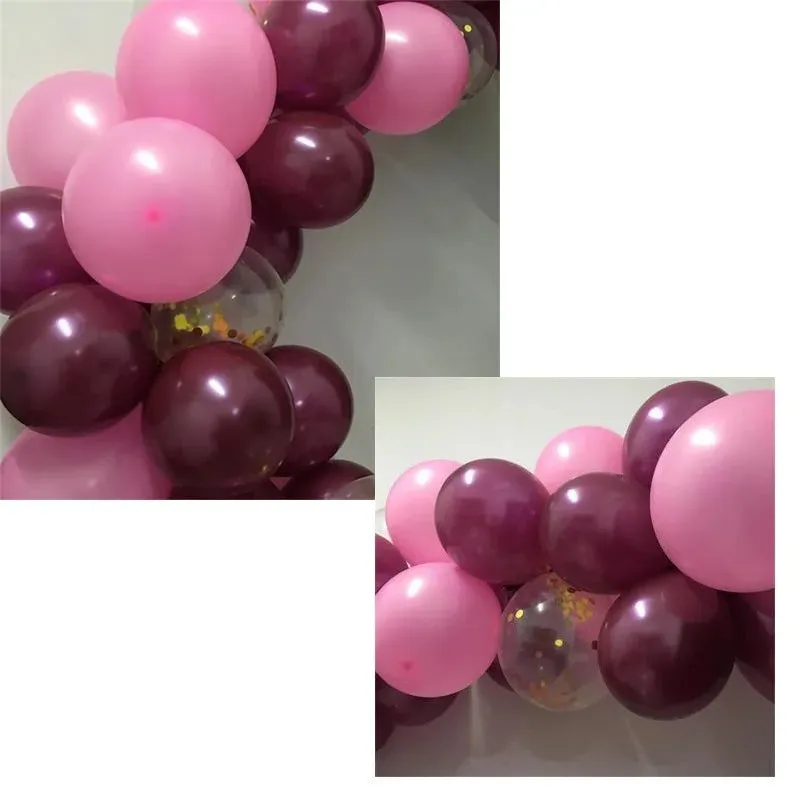 SINOTAO   -  1 Set Red Pink Gold Confetti Balloons Garland Arch Kit Globes For Girls Birthday Wedding Party Decor Decorations Supplie